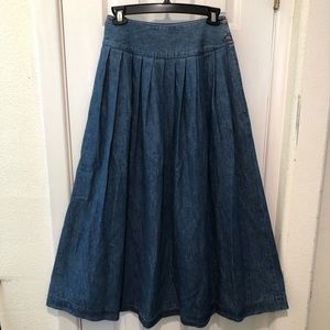 Ruff Hewn Cottage Core Denim Skirt 2 Button Side Closure 27” Waist; 36” Long